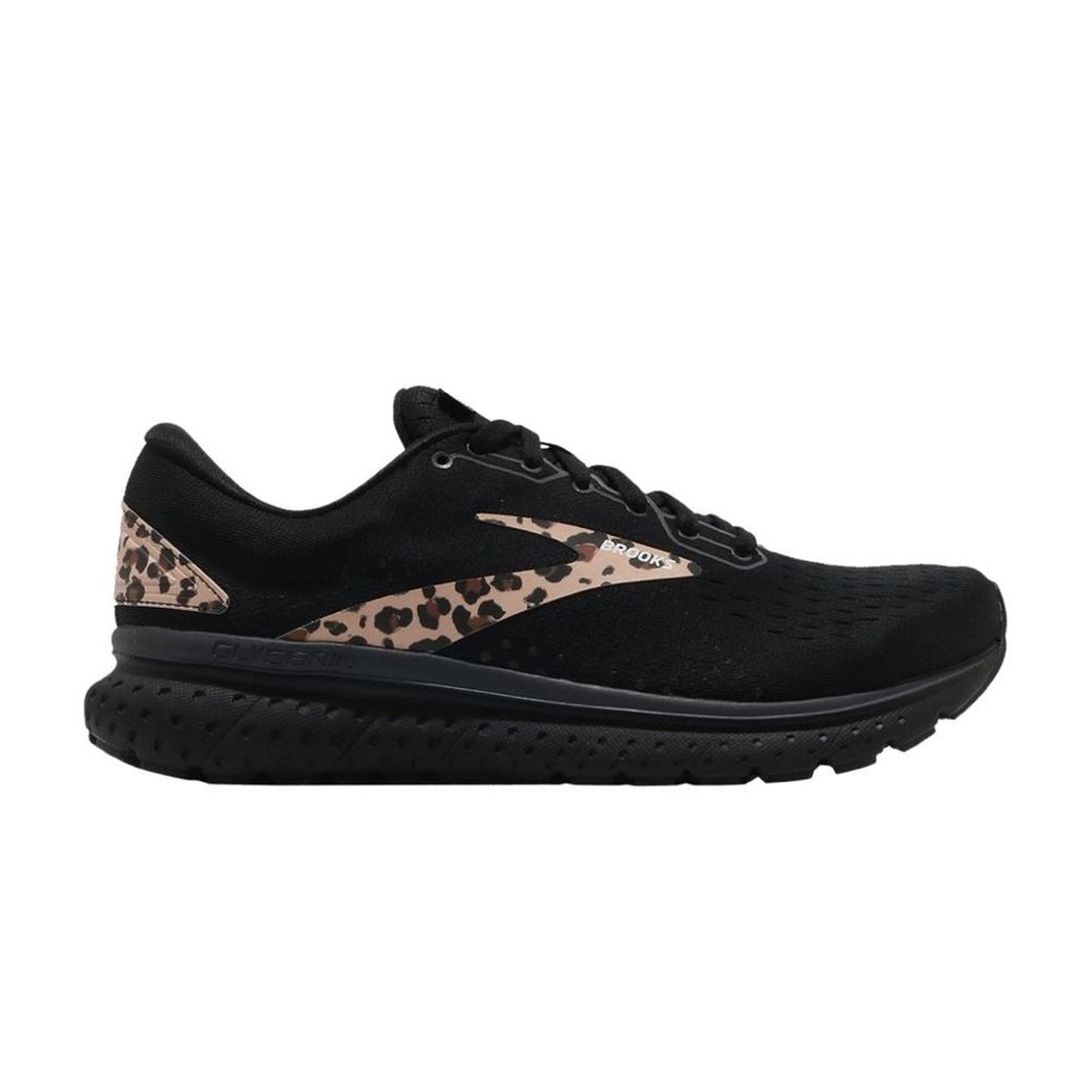 Brooks Women's Black Running Shoes with Leopard Print Accent